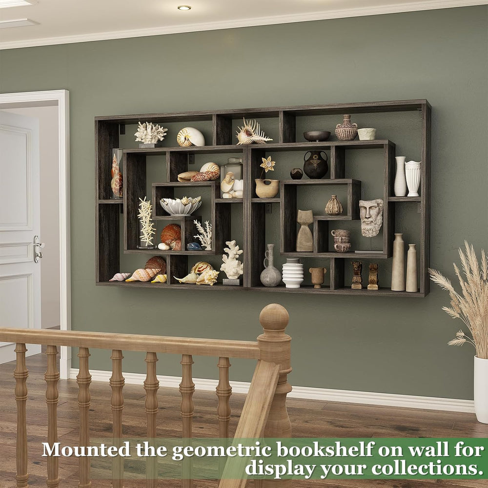 Geometric Wall Mounted Shelf, Freestanding Display Shelves for Collectibles