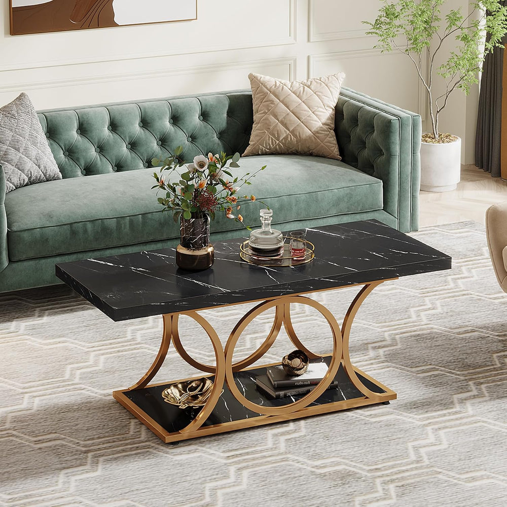Tribesigns Rectangle Coffee Table, 47.24-inch Modern Coffee Tables for Living...