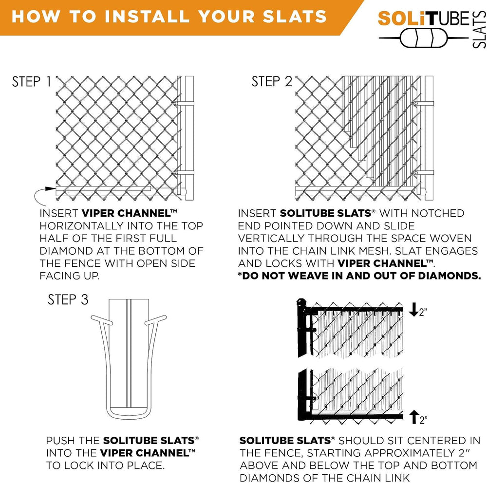 Proudly Made in THE USA! - SoliTube Slat Privacy Inserts for Chain-Link Fence...