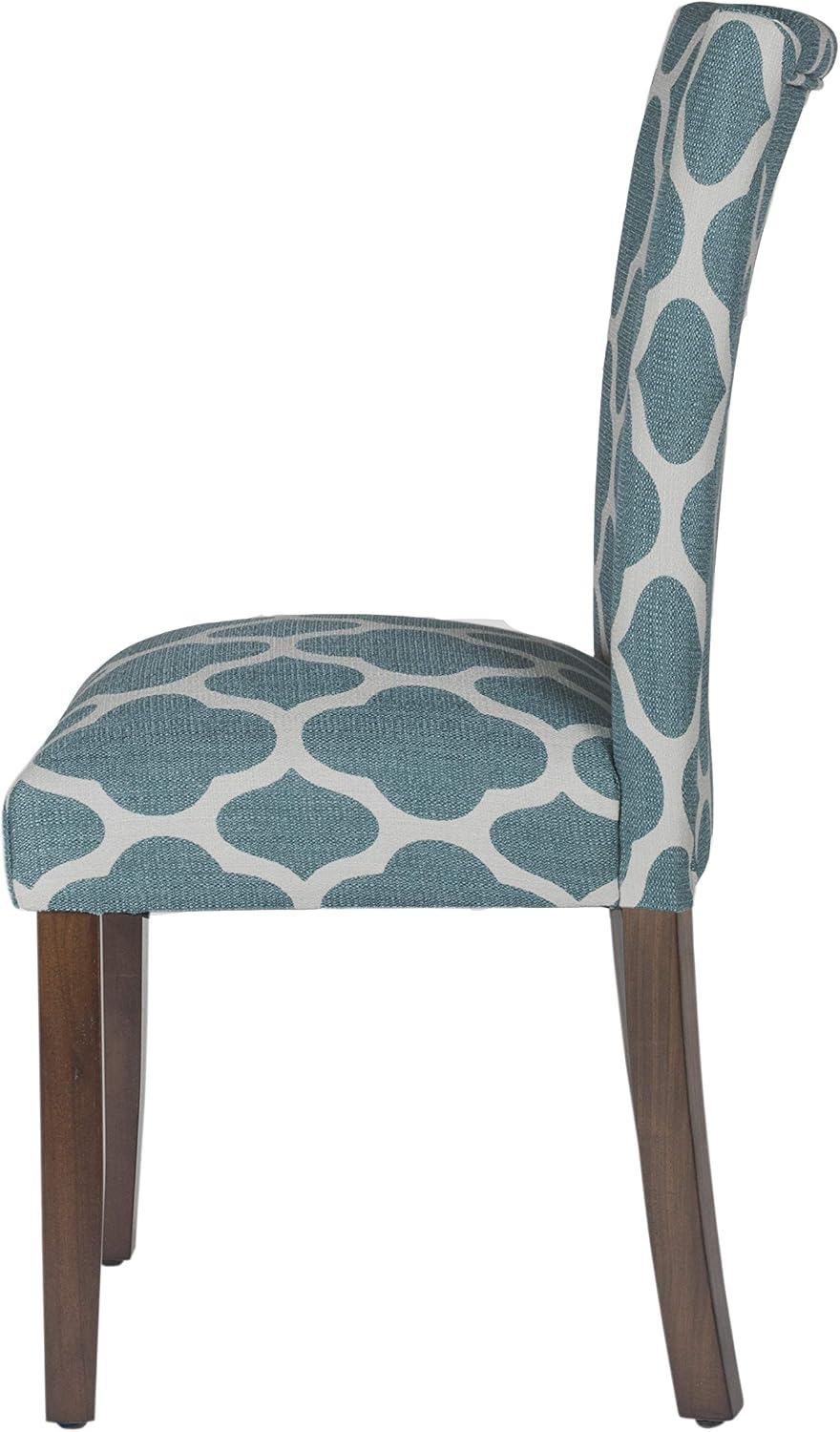 HomePop Parsons Classic Upholstered Accent Dining Chair, Set of 2, Teal and C...