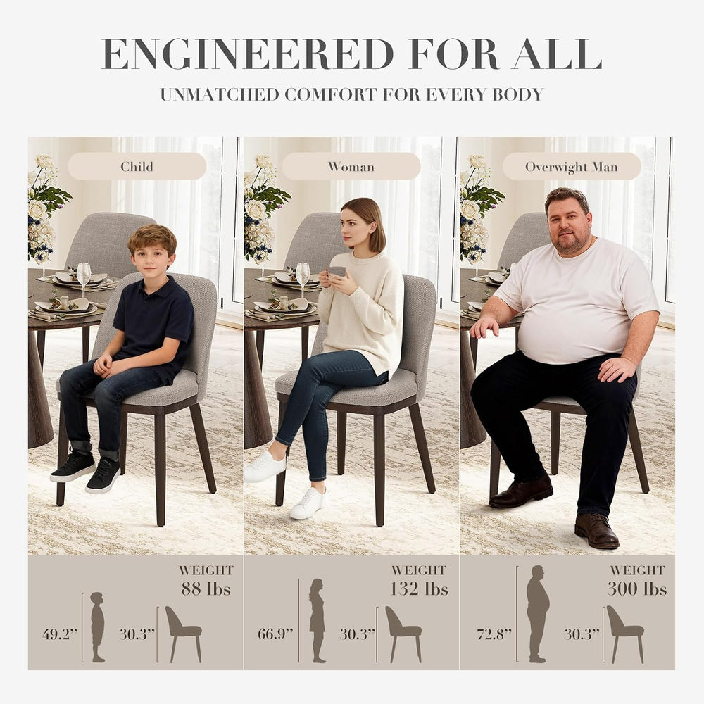 COLAMY Upholstered Dining Chairs Set of 4, Modern Kitchen Chairs with Back, F...