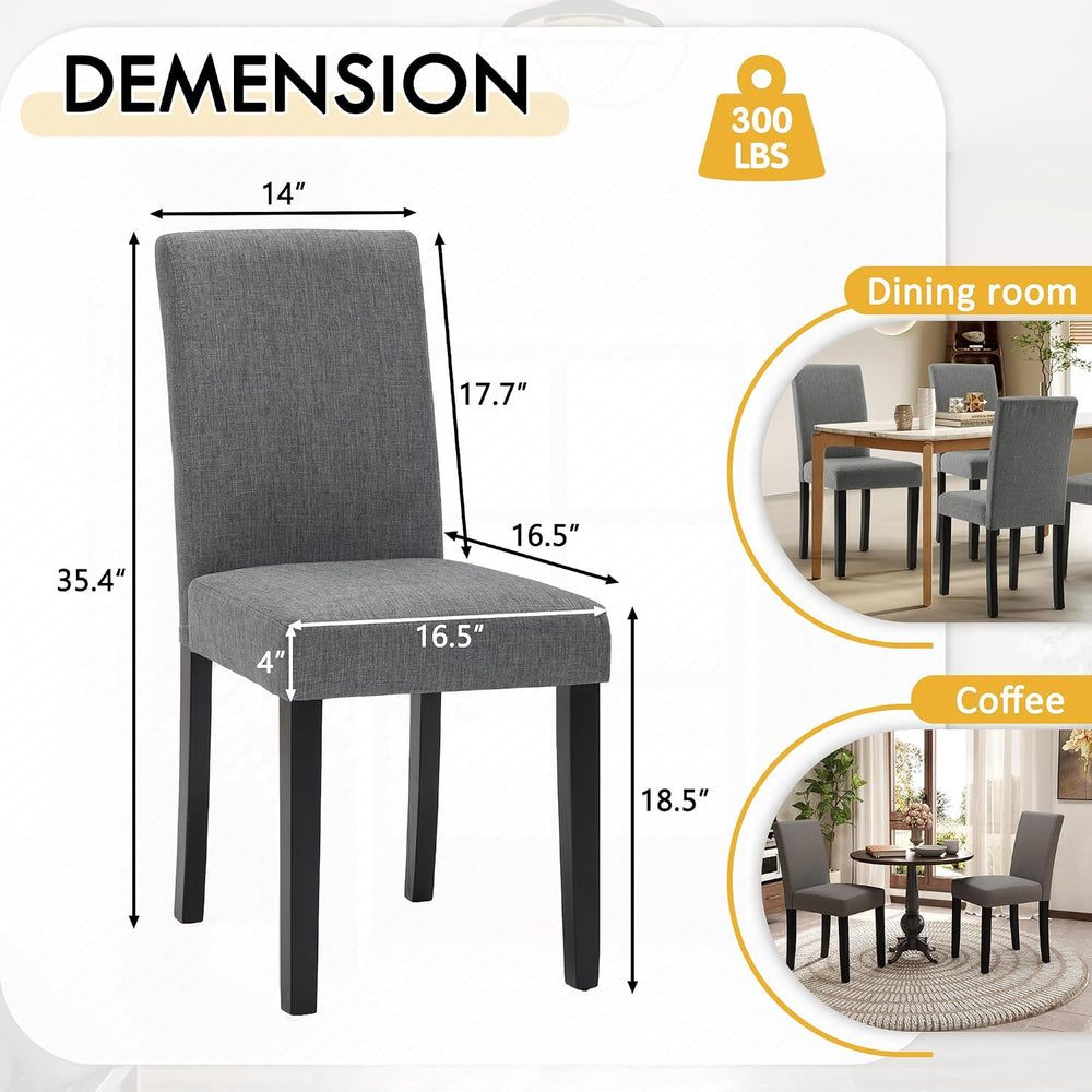 LSSPAID Dining Chairs Set of 6, Modern Stylish Fabric Upholstered Parson Chai...