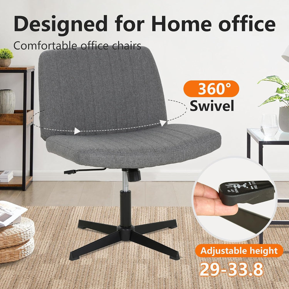 FDW | Criss Cross Chair Without Wheels | Grey | Armless Desk Chair