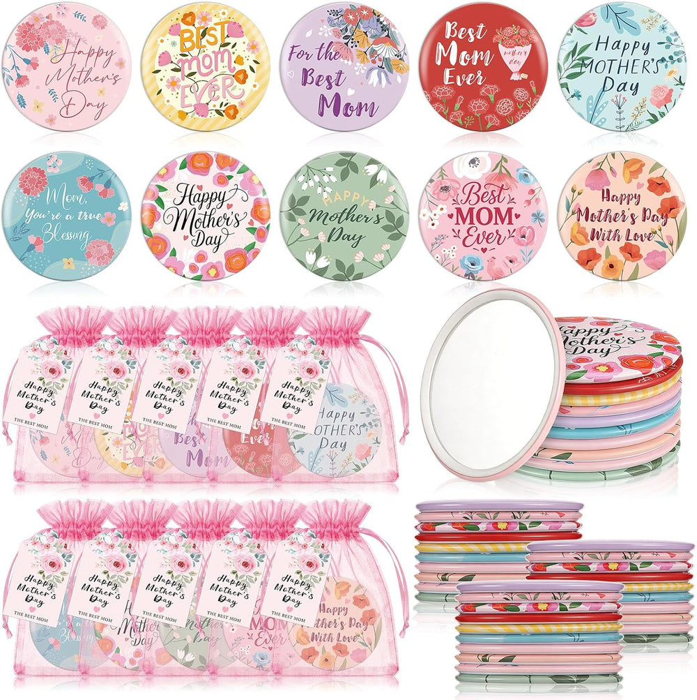 Landical 50 Sets Mother's Day Mirror Gifts Bulk Mini Compact Mirrors Smal...