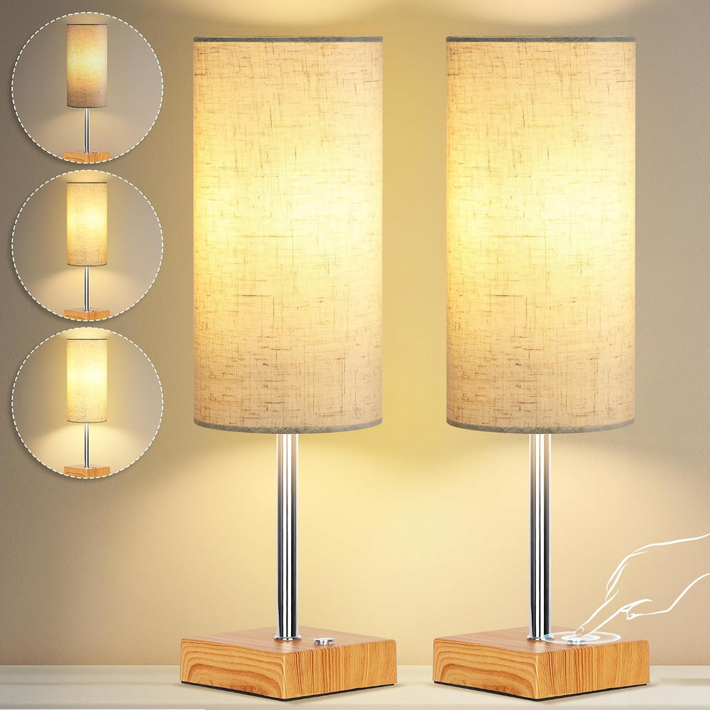 Cordless Table Lamp with Dimmable, Rechargeable 3 Modes Battery Powered Bedsi...