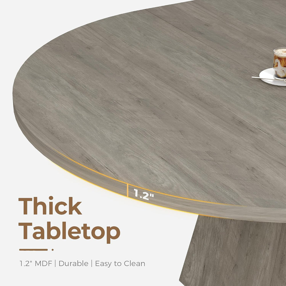 Garvee 47"-63" Round Extendable Dining Table for 4-6 People (no Chair)