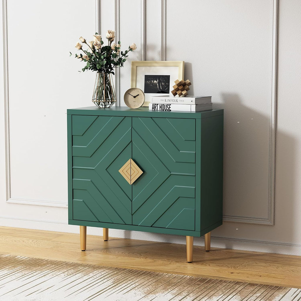 HLR 31.7'' Modern Sideboard Storage Cabinet with 2 Doors, Green
