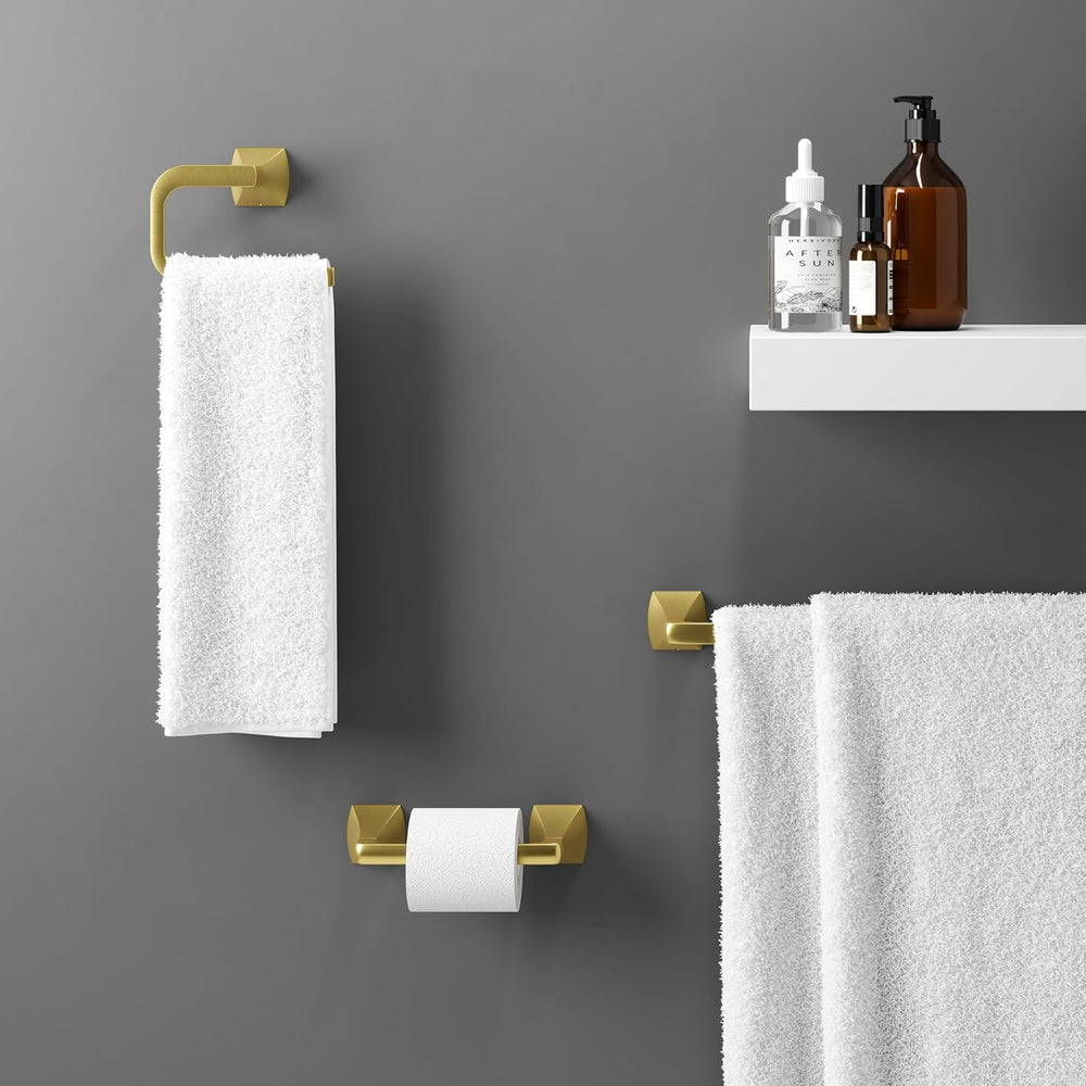 Pfister Bruxie 3-Piece Bathroom Hardware Set with Towel Bar, Towel Ring, and ...