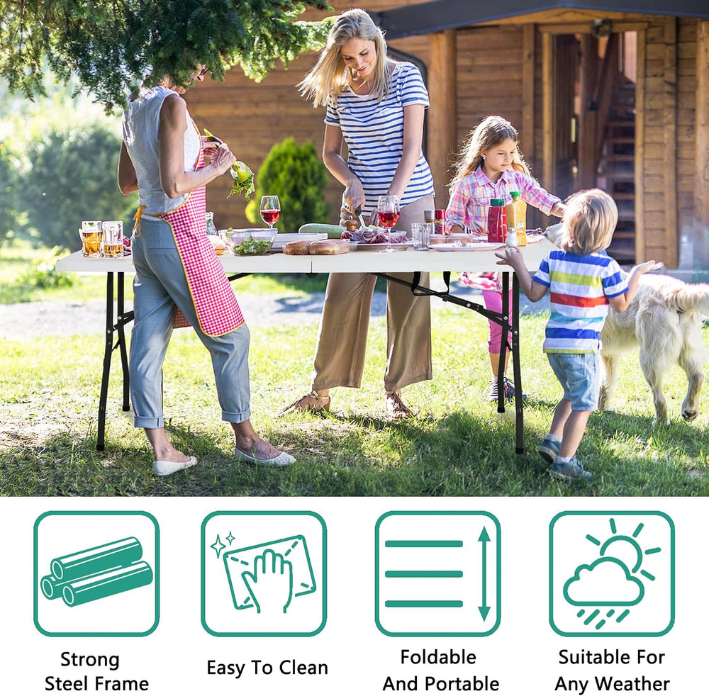 PayLessHere | 6FT Folding Table | White | Portable Plastic Table