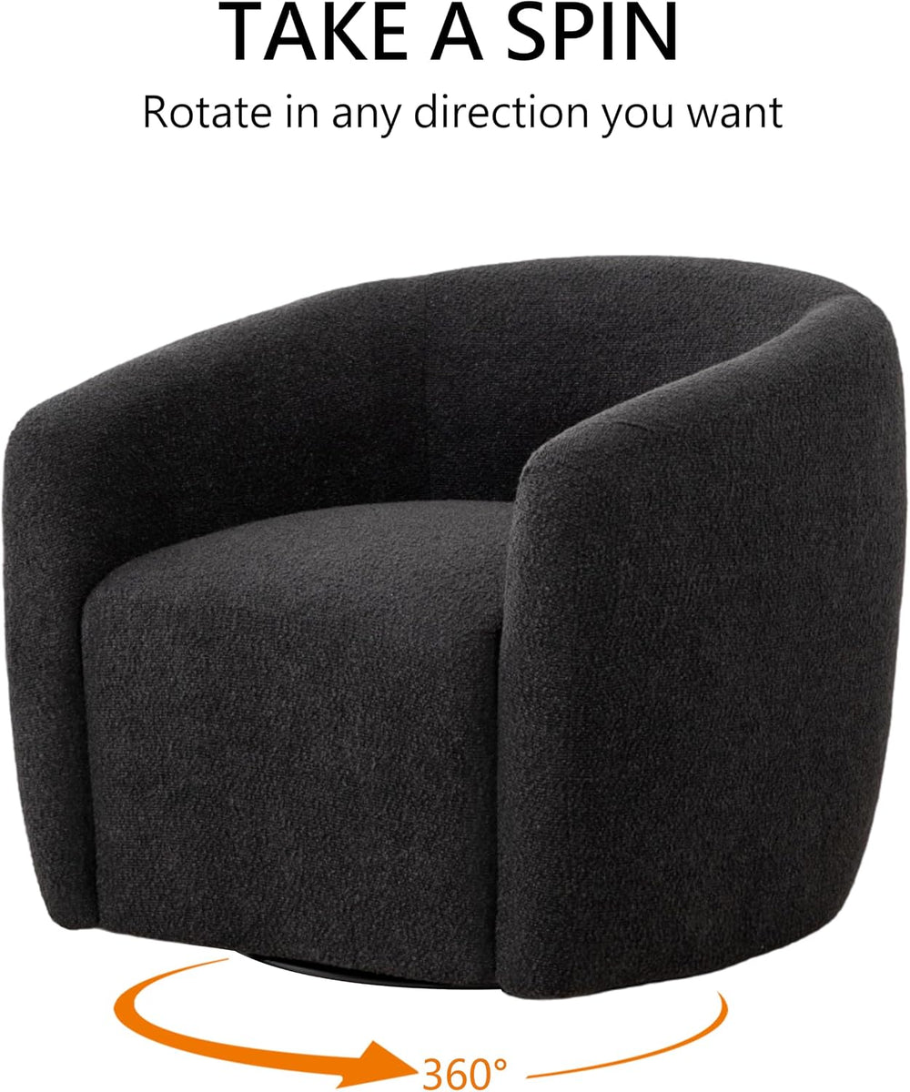 MINCETA Swivel Accent Chair,Modern Barrel Chair 360 Free Swivel Accent Armcha...