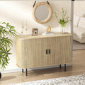 Fluted Sideboard Buffet Cabinet, Sliding Door/Adjustable Shelf, Natural