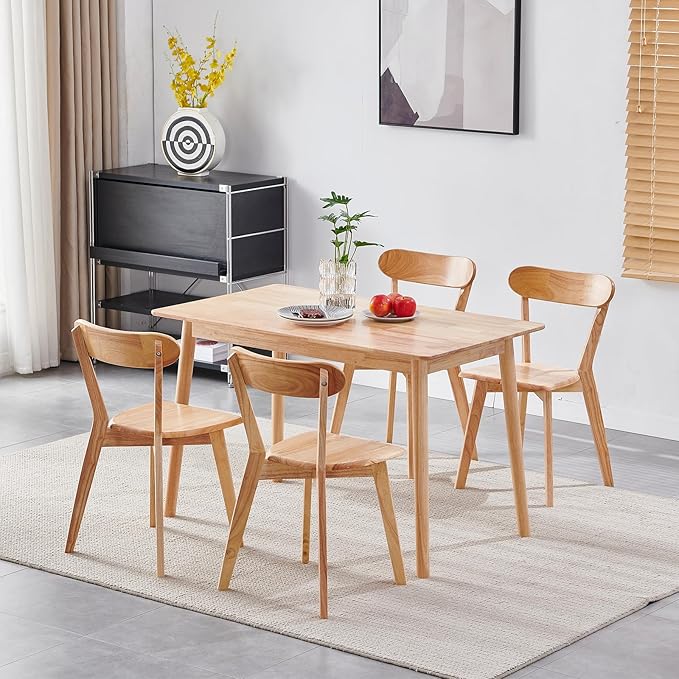 Wood Louis Dining Chairs Set of 4 Home Kitchen Modern Kitchen Chairs 100% Natural Solid Wood