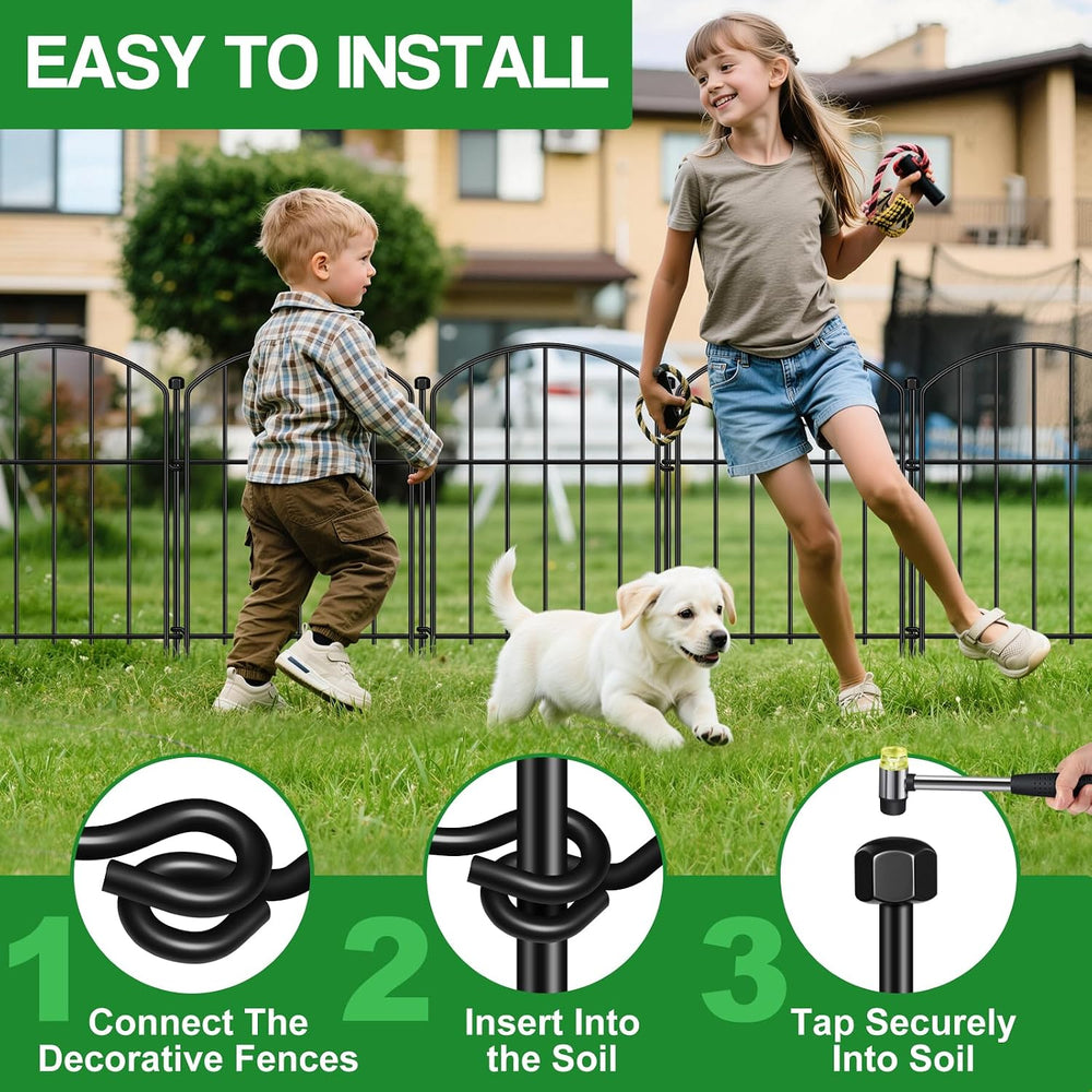 Decorative Garden Fence, 25-Pack No Dig Animal Barrier for Yard Edging