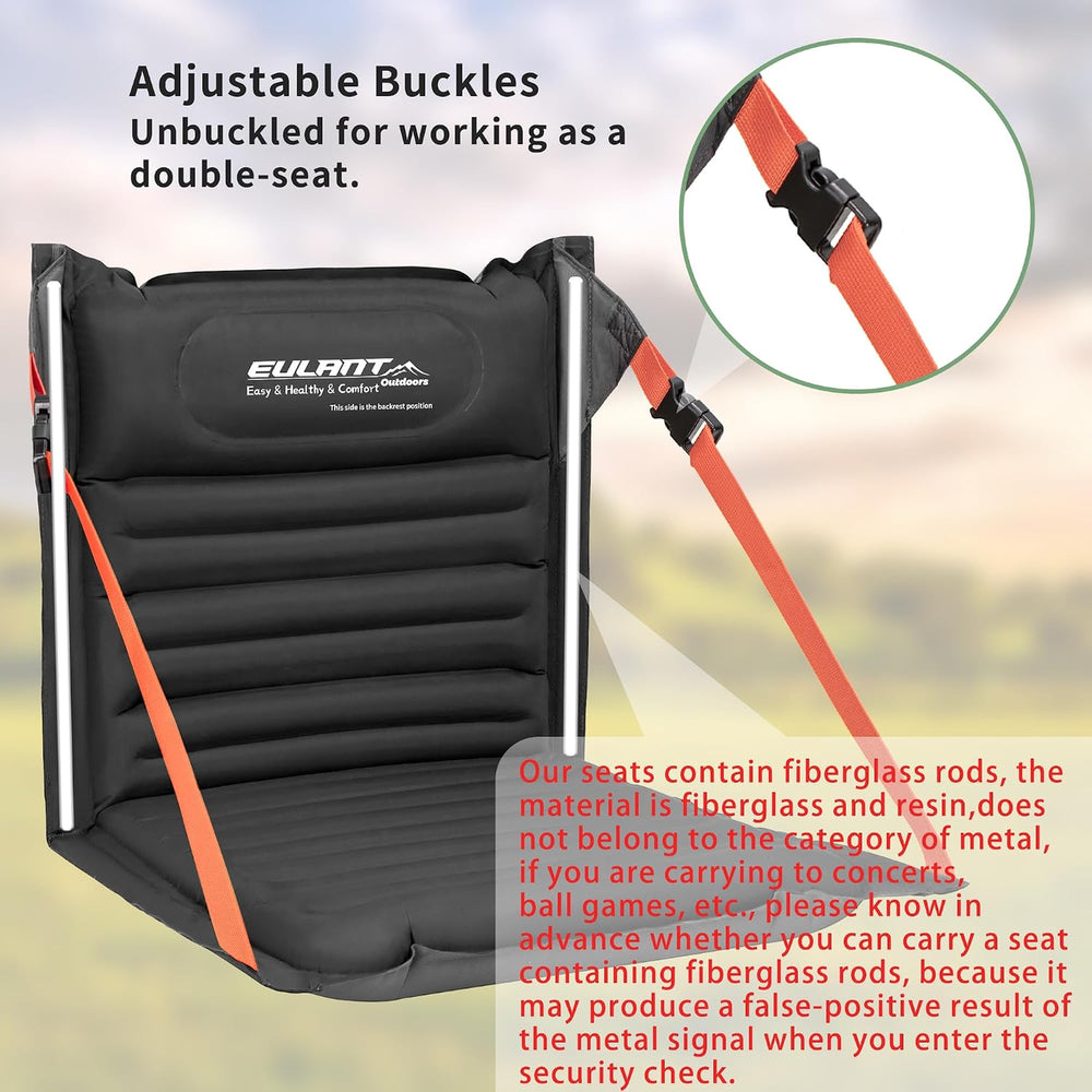 Inflatable Folding Seats for Camping,Portable Stadium Seats w/Back Support