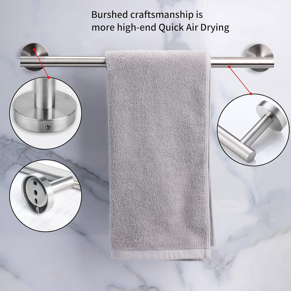 Cilee 10 Piece Brushed Nickel Bathroom Accessories Set, 16 inch Brushed Nicke...