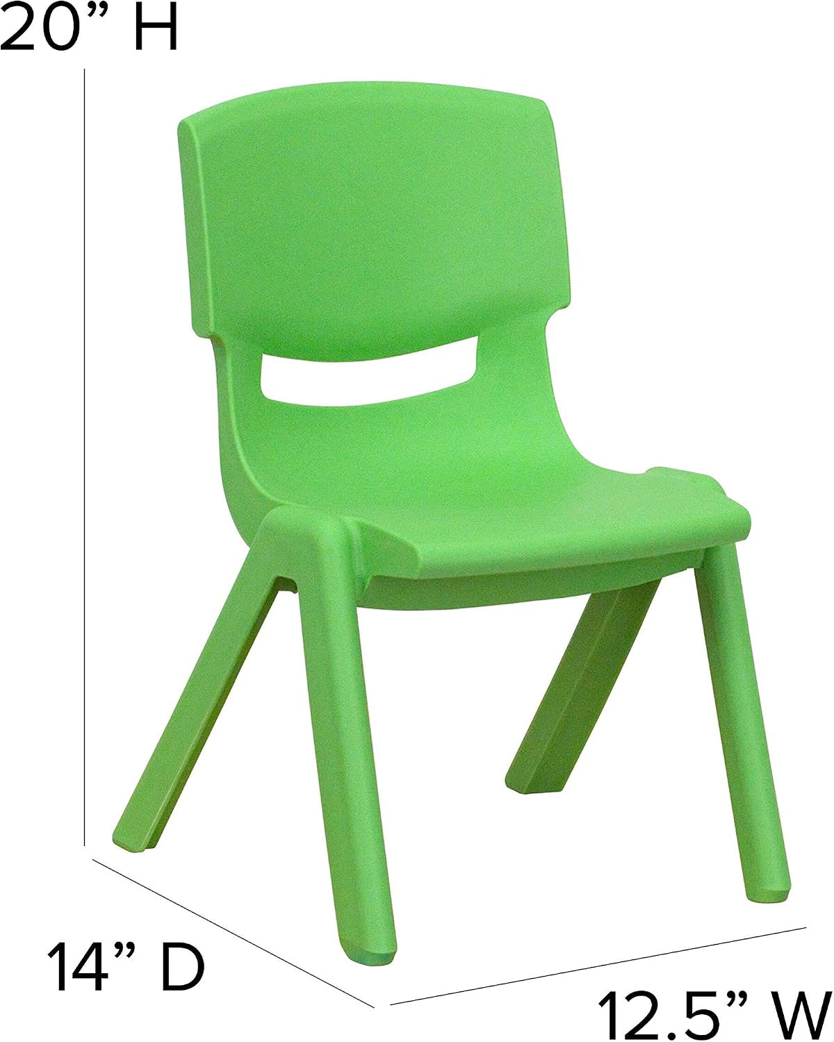 Flash Furniture 24 in Plastic Square Activity Table with 2 Chairs, Green | Height Adjustable Table, Plastic, Durable Construction, Commercial Use
