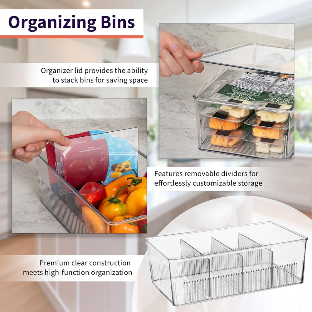 ClearSpace Pantry Organization and Storage Bins with Removable Dividers &...