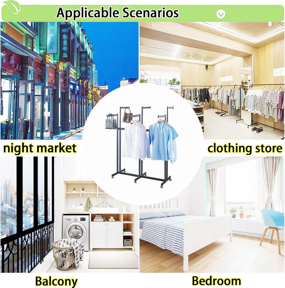 Floor Standing Metal Garment Rack - Heavy Retail Display Racks With Wheels