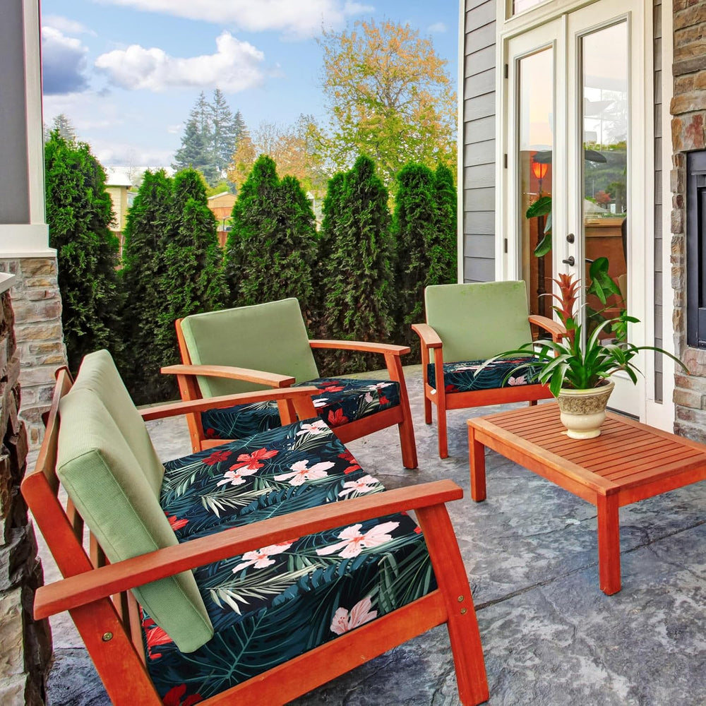 Panelee 6 Pcs Patio Cushion Covers Square Chair Seat Slip Covers Waterproof O...