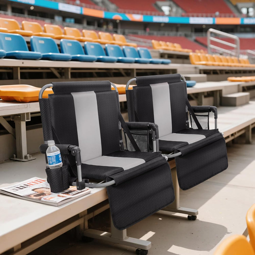 LET'S CAMP Folding Stadium Seat Bleacher Chair Portable Stadium Chair