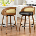 YaFiti Bar Stools Set of 2, 26" Counter Height Stools with Rattan Back