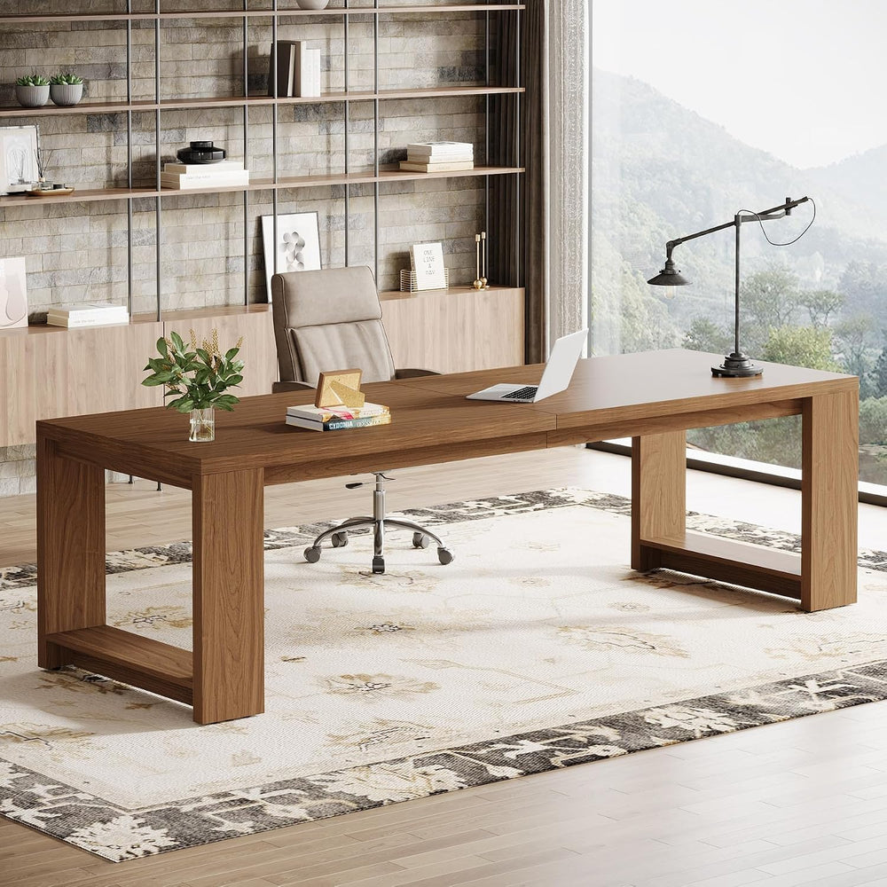 Tribesigns Two Person Desk, 86.6-Inch Extra Long Desk, Double Computer Desk
