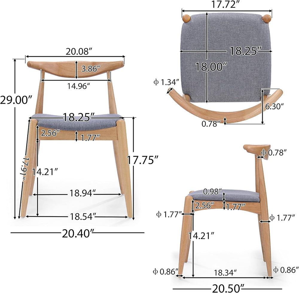 Christopher Knight Home Francie Fabric with Oak Finish Dining Chairs, 2-Pcs S...