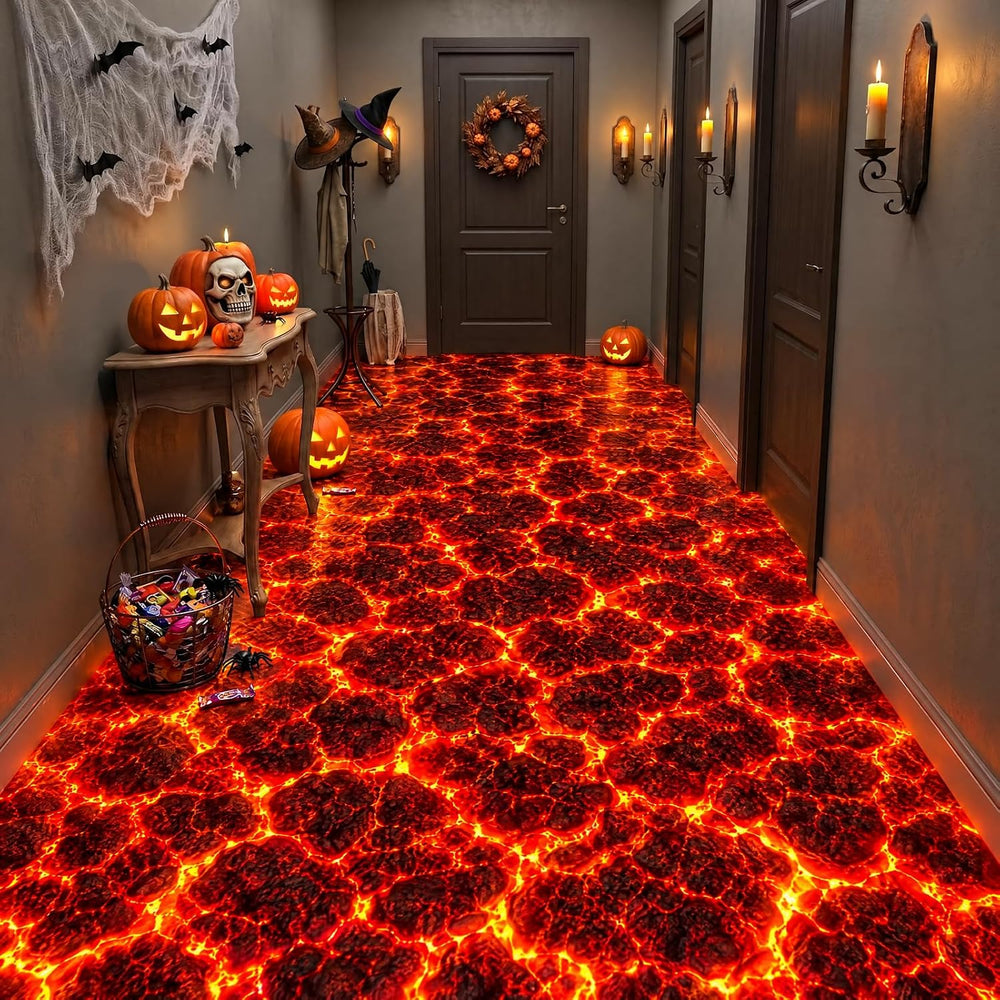 Tegeme 100Ft x 54 in Halloween Lava Tablecloth Roll Volcano Wall Backdrop