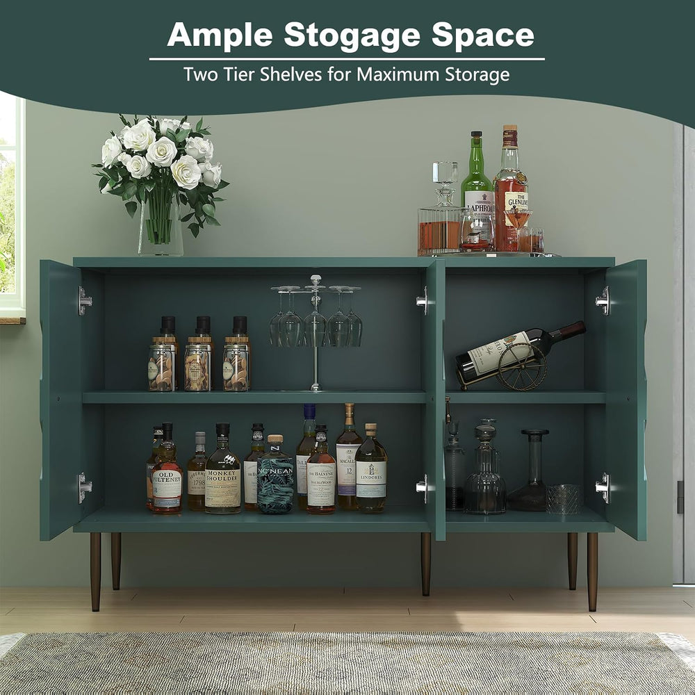 Sideboard Buffet Cabinet with Storage, 47" Accent Cabinet with Decorativ...
