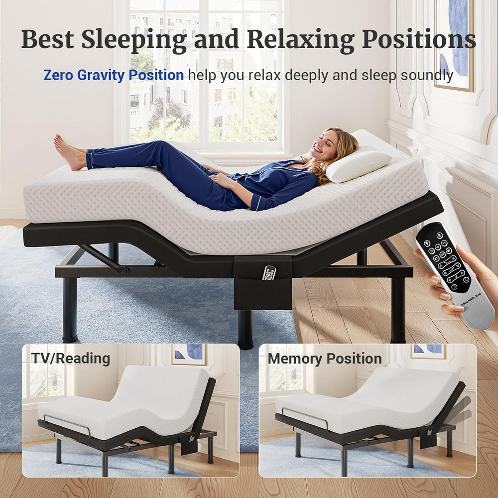 Tami Tami T600 Adjustable Bed Frame Split King Size with Remote & Massage...