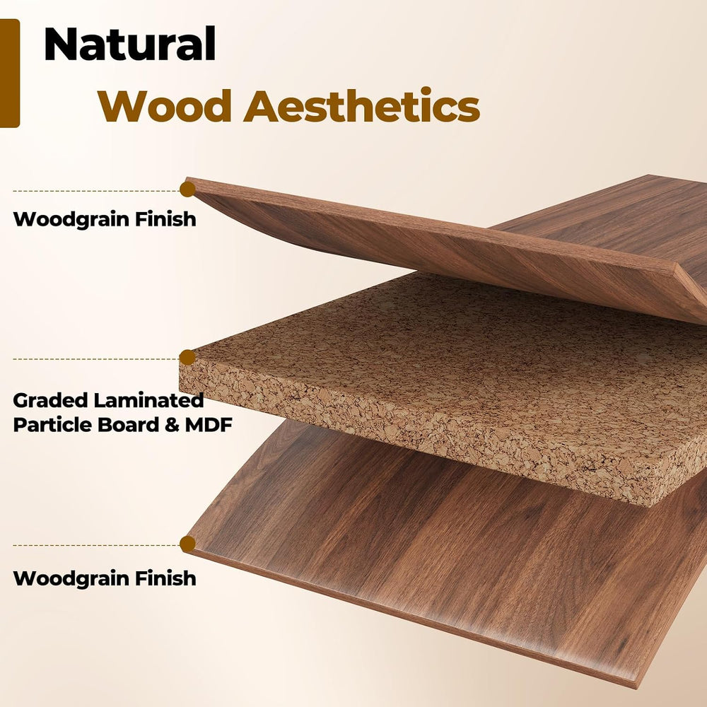 Wooden Storage Cabinets with 3-Level Adjustable Shelves, Walnut