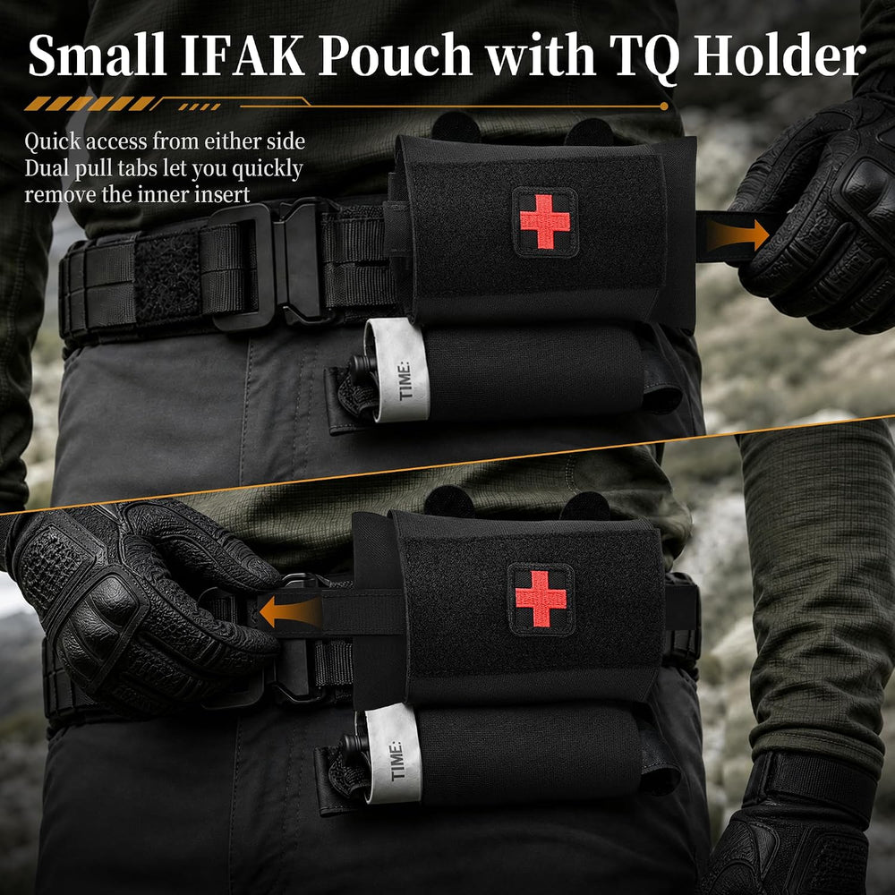 IFAK Pouch for Duty Belt, Micro MOLLE Med Pouch with TQ Holder