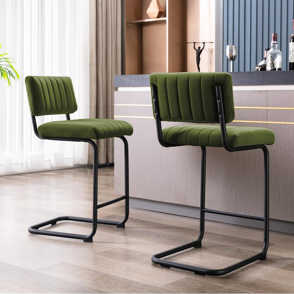 ONEVOG 24.6'' Counter Height Bar Stools Set of 2, Mid-Century Modern ...