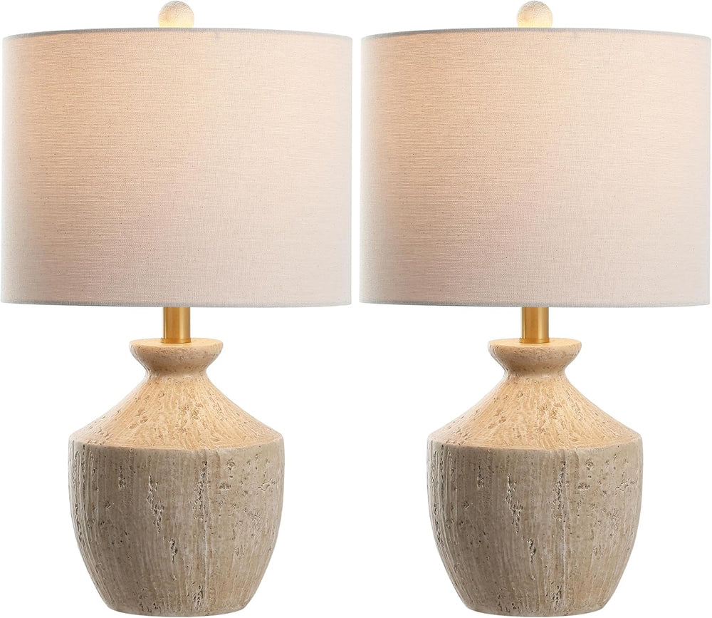 SAFAVIEH Delacey Table Lamp Set of 2, 21" Modern Light Brown TBL4643A-SET2