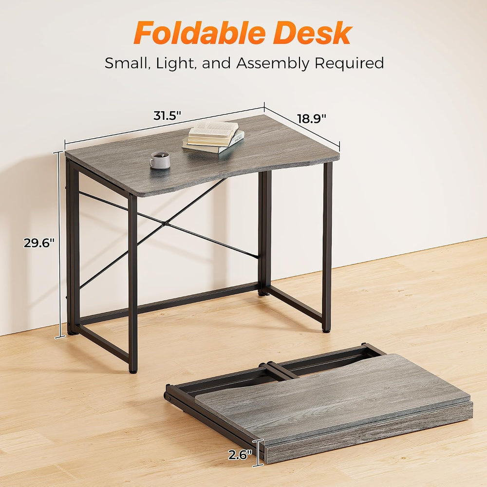 Huuger Folding Desk for Small Spaces, 31.5 Inch Foldable Computer Table