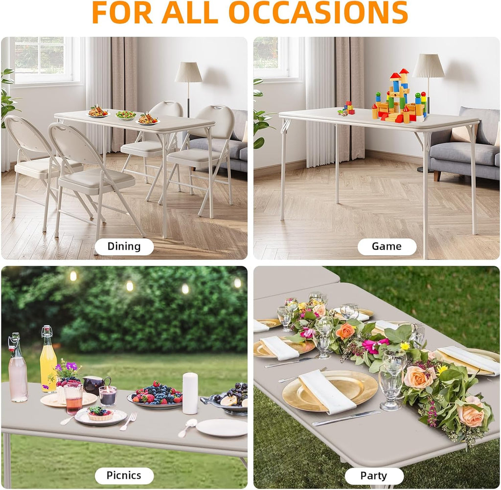 idealhouse 5 piece protable folding card table and, package contents