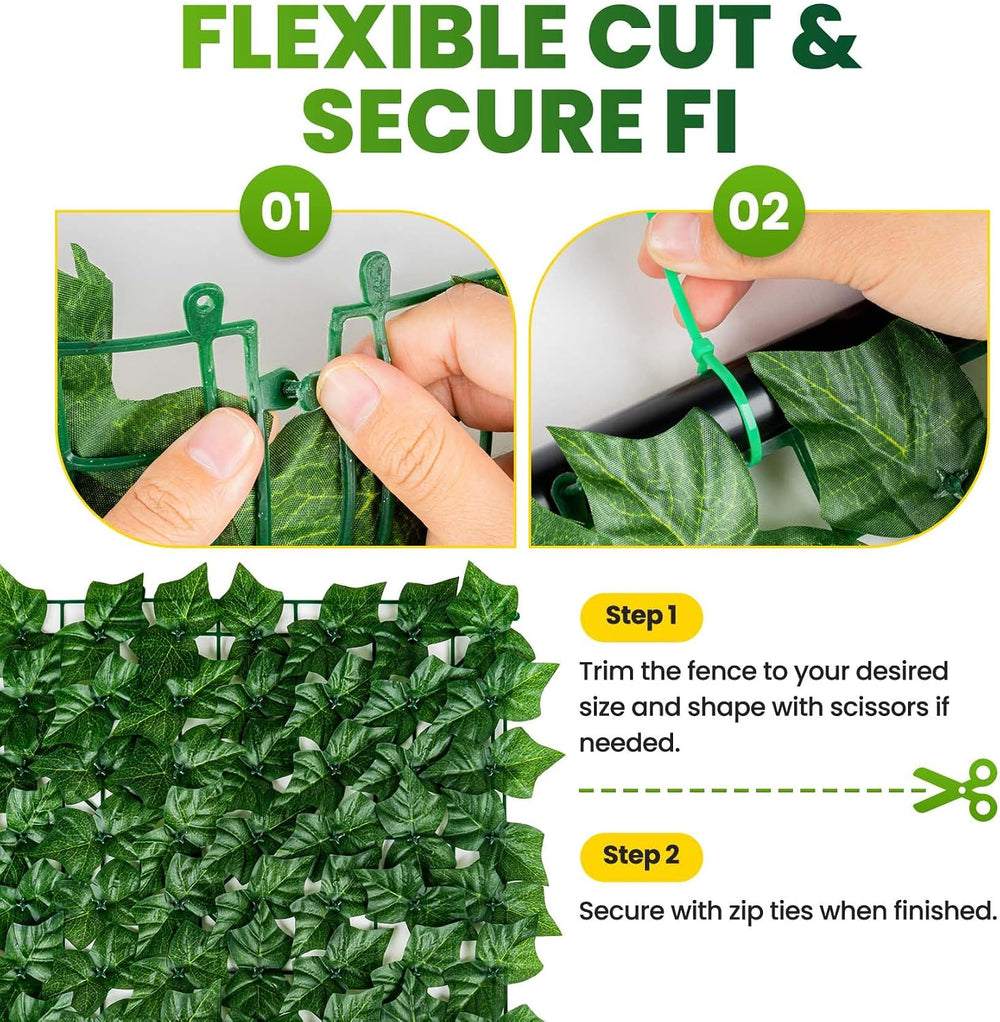 KASZOO 240"x40" Artificial Ivy Privacy Fence Screen - UV-Anti Breat...