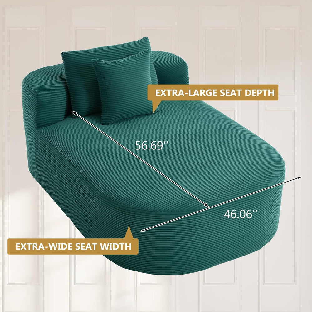 Anwick 65" Oversized Chaise Lounge Chair, Modern Corduroy Cloud Couch wi...