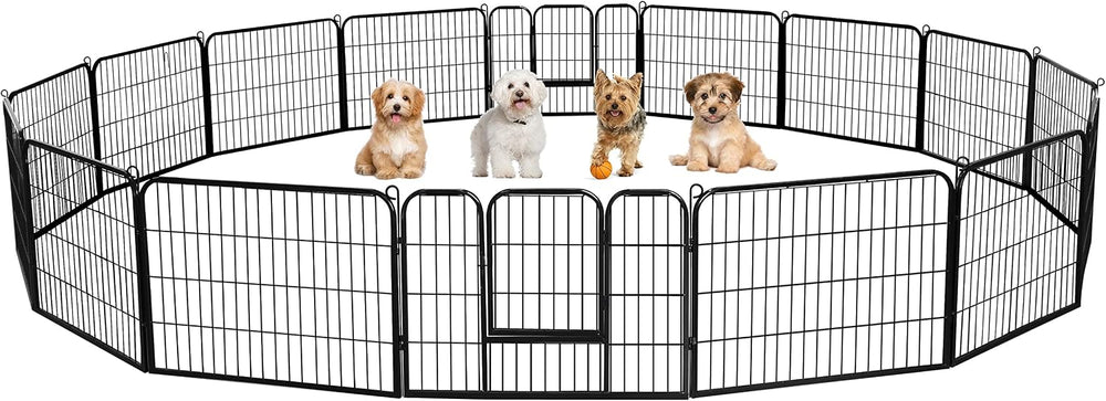 Yaheetech 24" H 16-Panel Extra Wide Dog Playpen w/Door for Indoor Outdoor