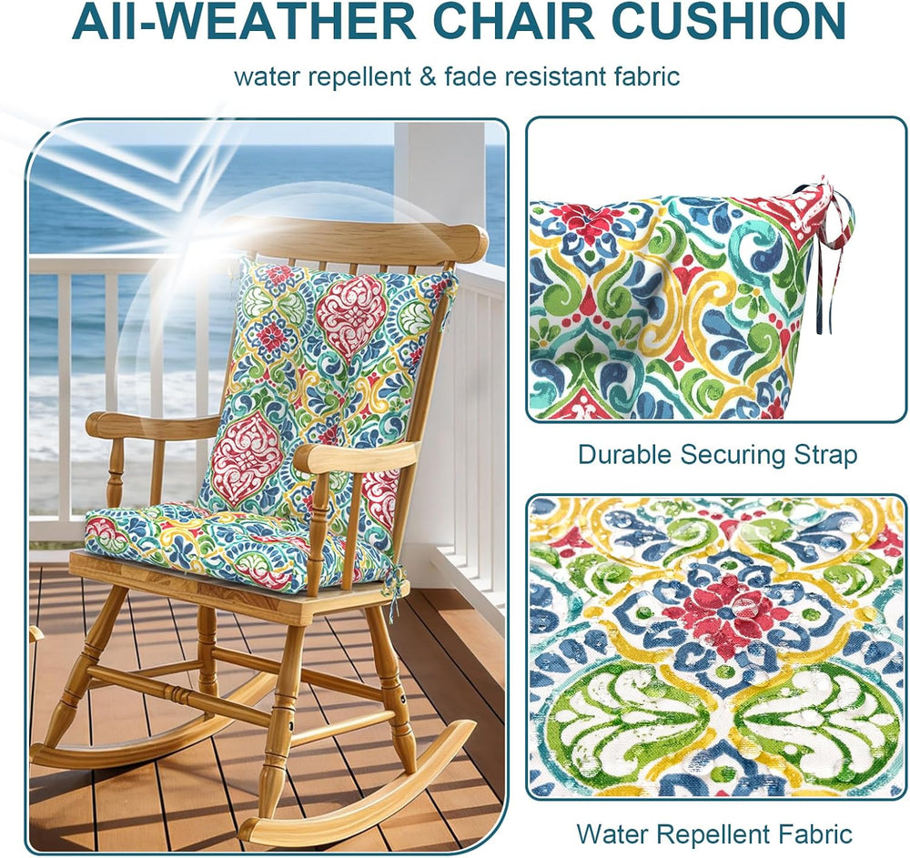 DYTXIII Set of 2 Rocking Chair Cushions for Outdoor/Indoor Use,Water Resistan...