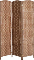 HOMCOM Room Divider 3-Panel, 6FT-Tall Folding Privacy Screen, Natural