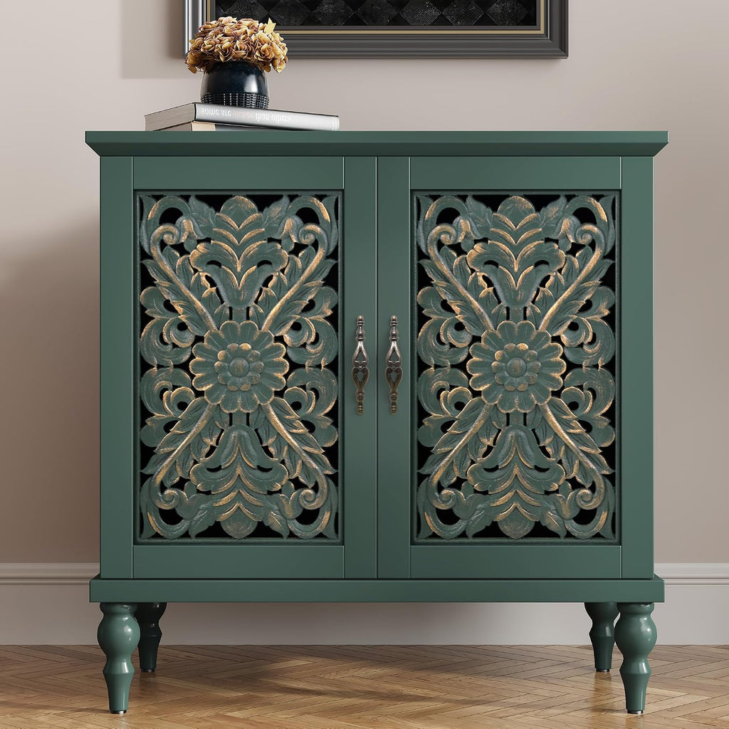 ARTPOWER Vintage Accent Cabinet with 2 Doors, Credenza for Living Room