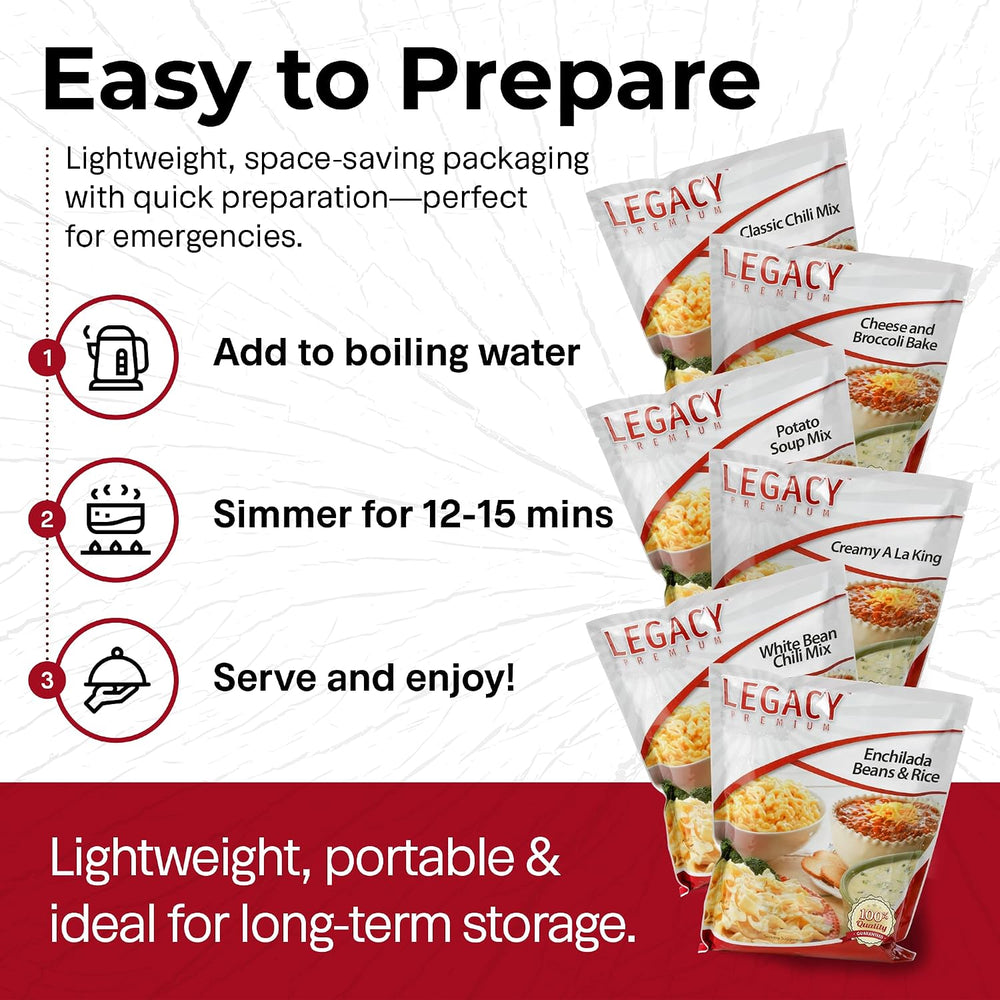 Legacy Food Storage 120 Serving Emergency Food Supply Bucket, 16 Entrees, 48,...