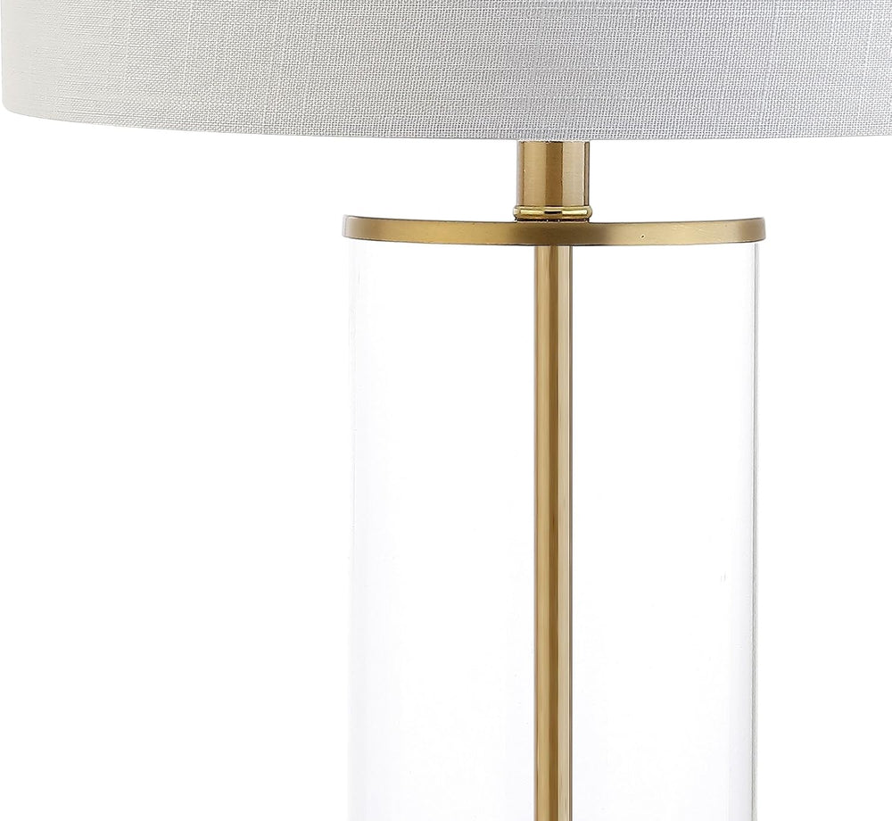 JONATHAN Y Collins Glass Table Lamp 29.25", Clear/Brass Gold