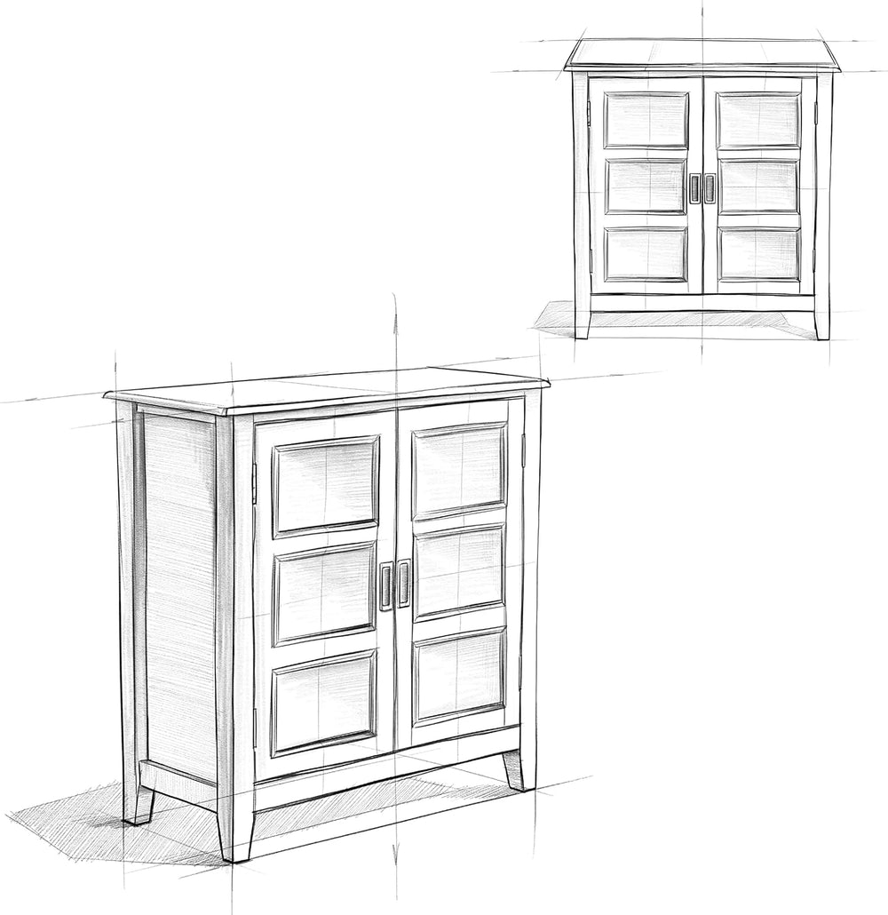 SIMPLIHOME Burlington 30" Wide Solid Wood Cabinet in White