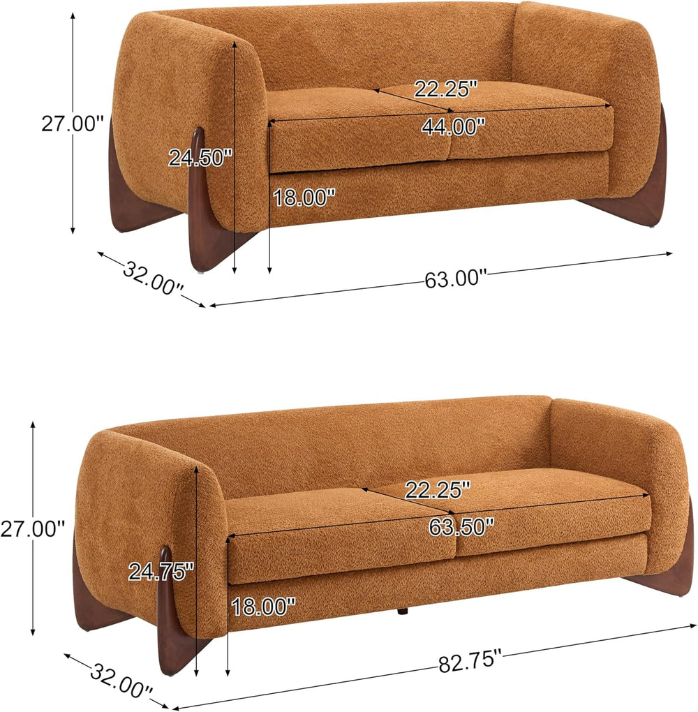 Christopher Knight Home Almad 2 Pieces Sofa Couch Set, Cozy 3-Seater Sofa and...