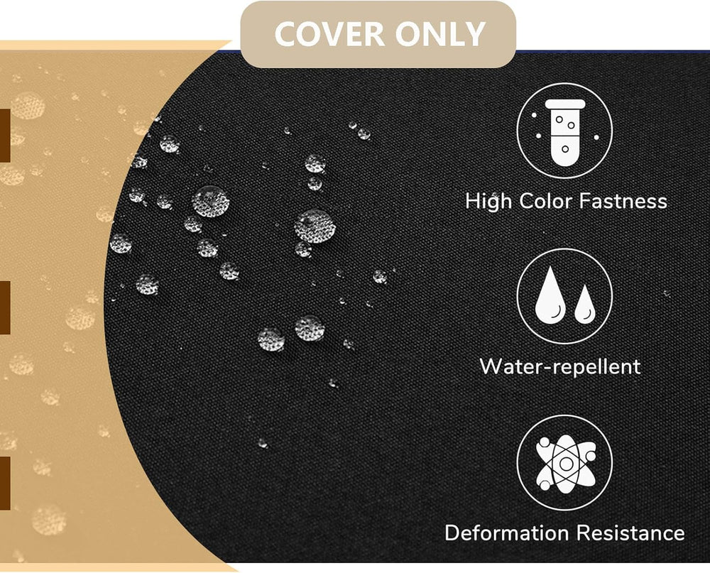Oslimea Outdoor Cushion Covers Replacement 24x24x4 inch, Black, 4 Pack