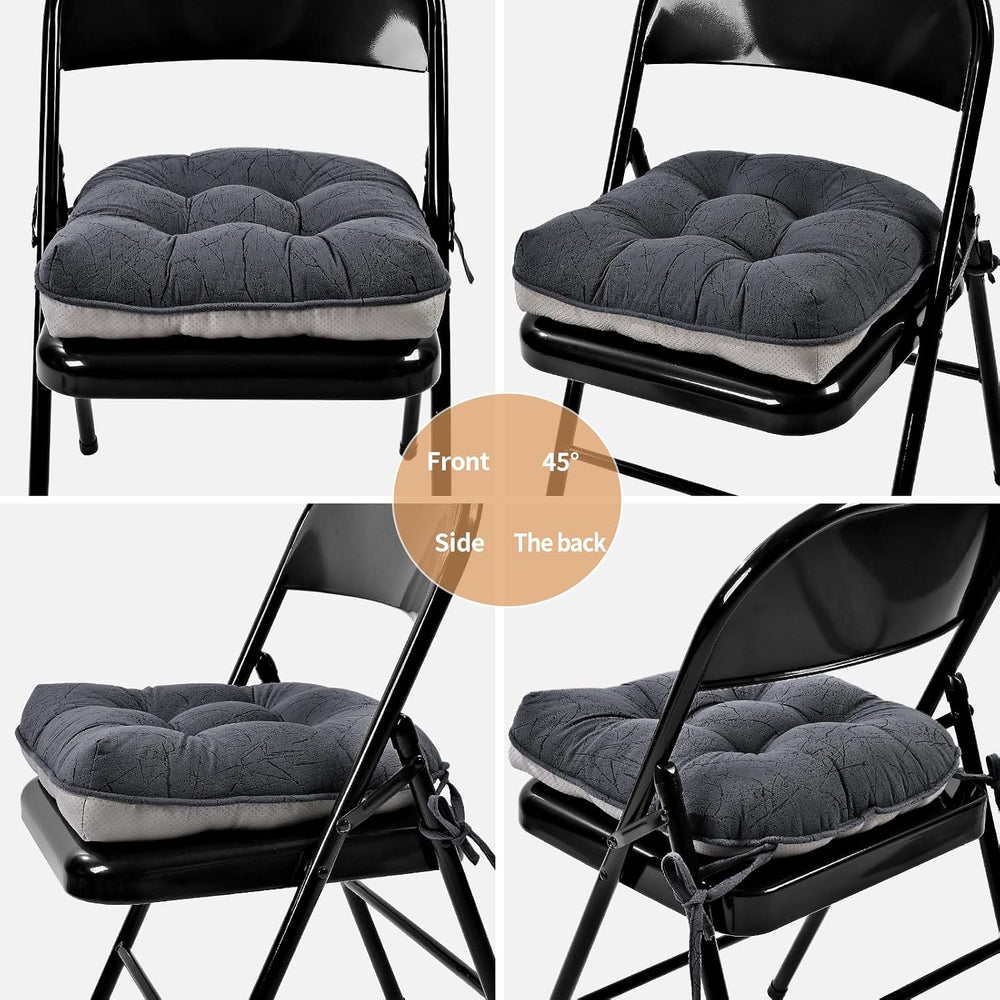 Chair Cushions for Dining Chairs & Folding Chairs Set of 4, Marble Patter...