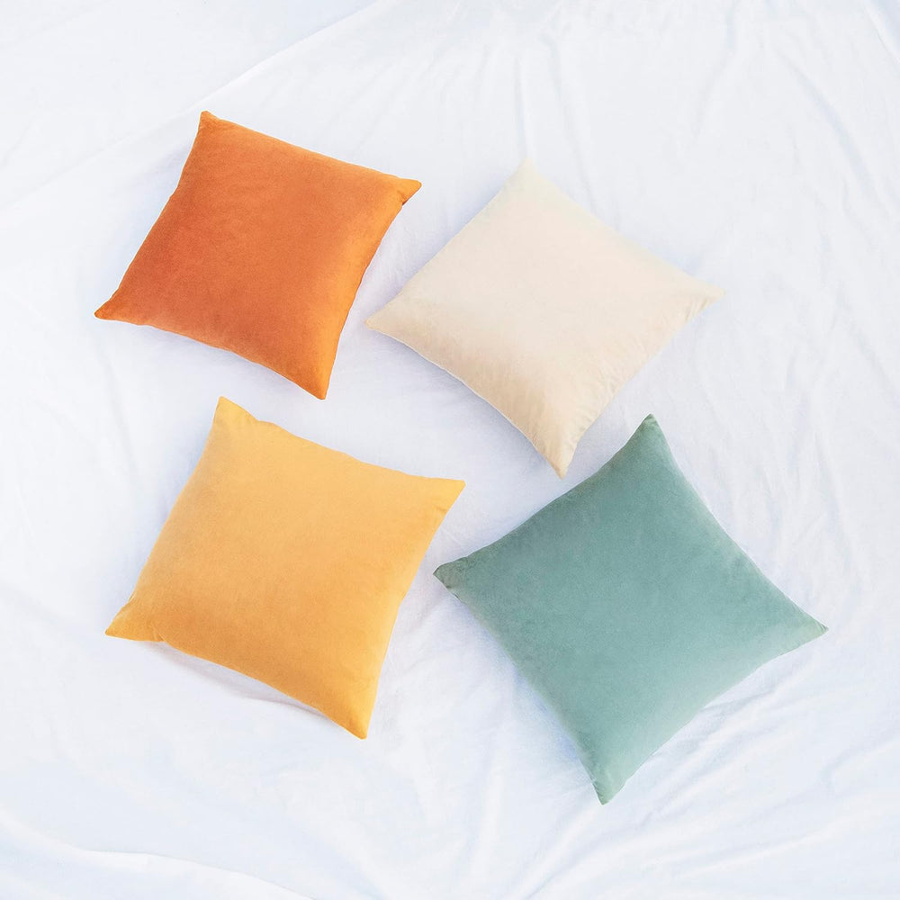 MONDAY MOOSE Decorative Throw Pillow Covers Cushion Cases, Set of 4 Soft Velv...