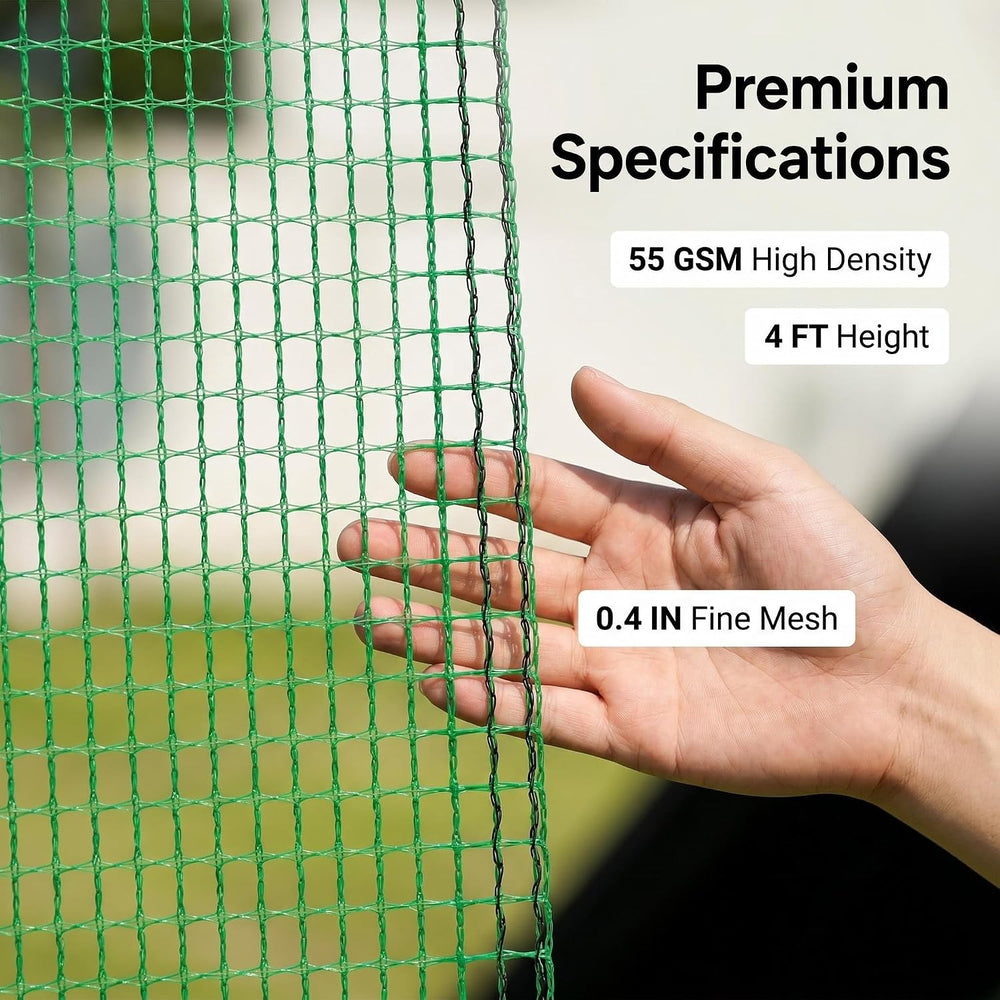 Plastic Garden Fence 4x100 FT, 0.4" Mesh Deer Fence Roll